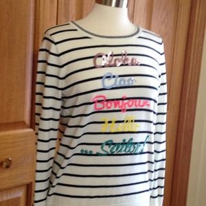 TALBOTS - Sequined "Hello" Sweater - Excellent Shape
